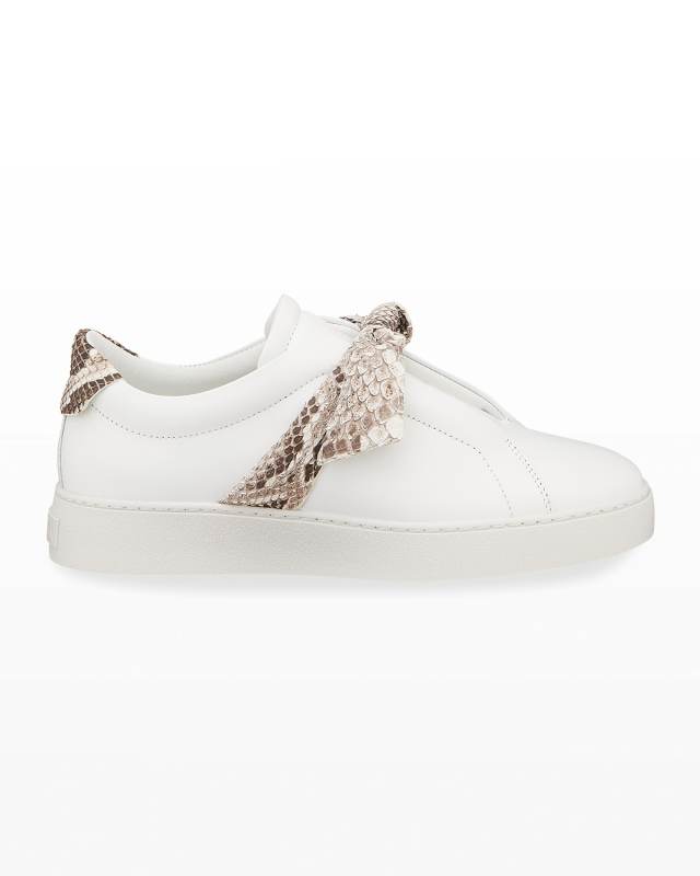 Jungle Laceless Python Bow Sneakers